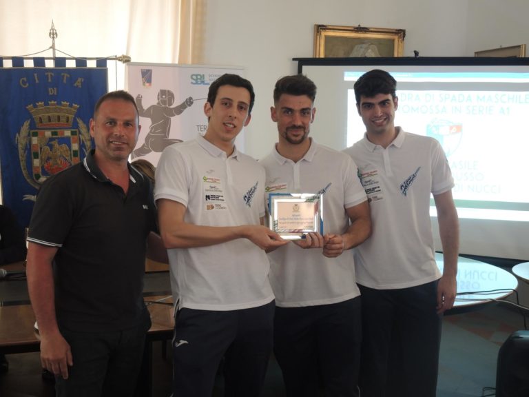 In sala Sicurezza per la premiazione del campione italiano di spada Andrea Russo