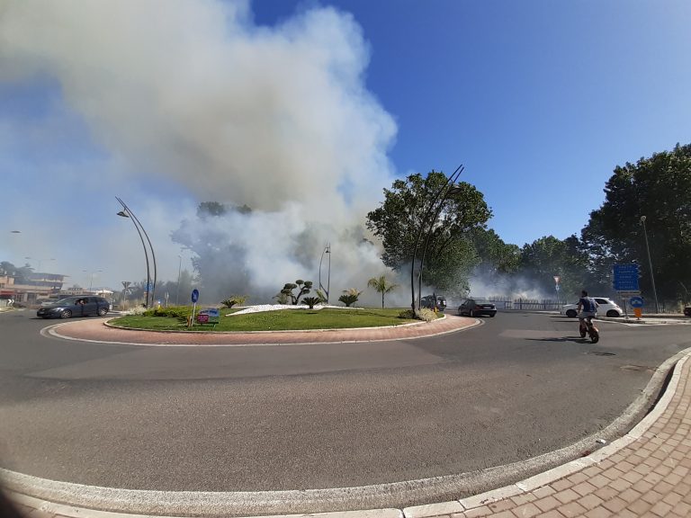 FORMIA – Brucia l’area vicino la rotonda di Santa Croce