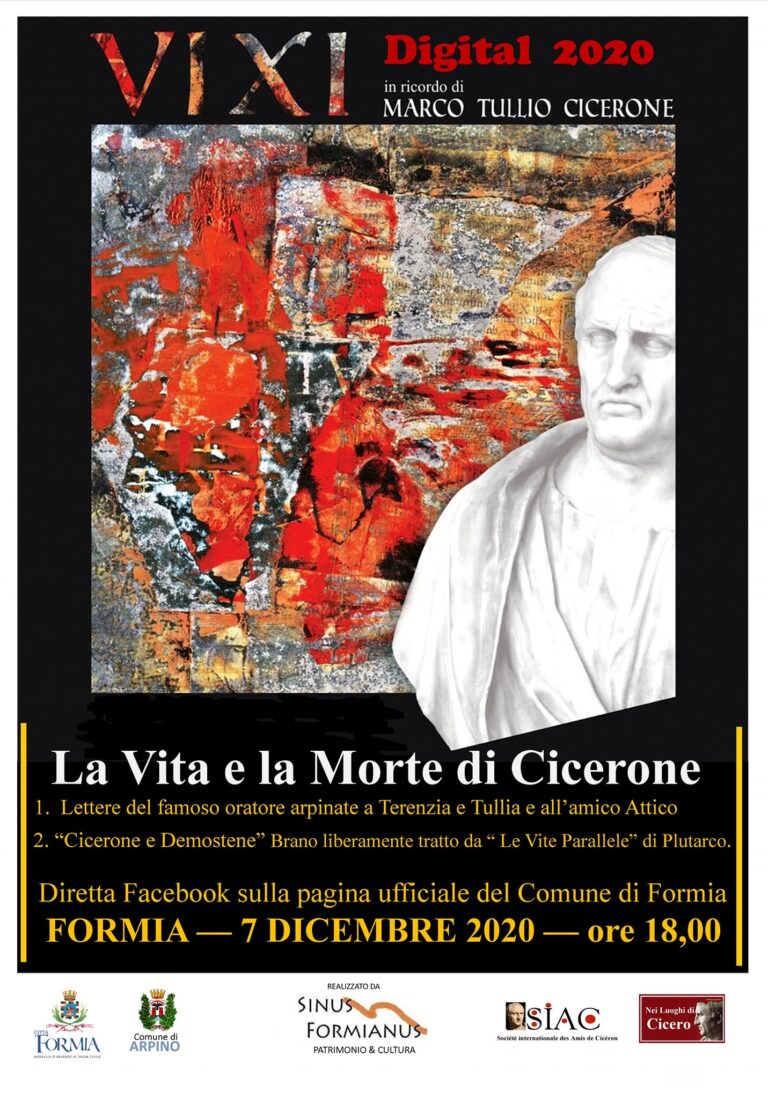 IL 7 DICEMBRE LA CITTA’ DI FORMIA RICORDA L’ANNIVERSARIO DELLA MORTE DI CICERONE