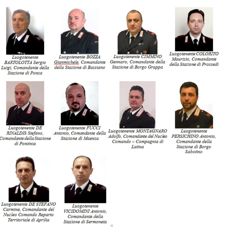 CARABINIERI: 28 MARESCIALLI DELLA PROVINCIA PROMOSSI AL GRADO DI LUOGOTENENTE