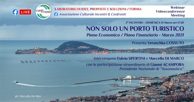 Formia non solo porto turistico, piano economico e piano finanziario in webinar