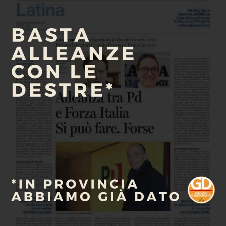Golfo: I Giovani Democratici lanciano un appello per nessuna alleanza con le destre