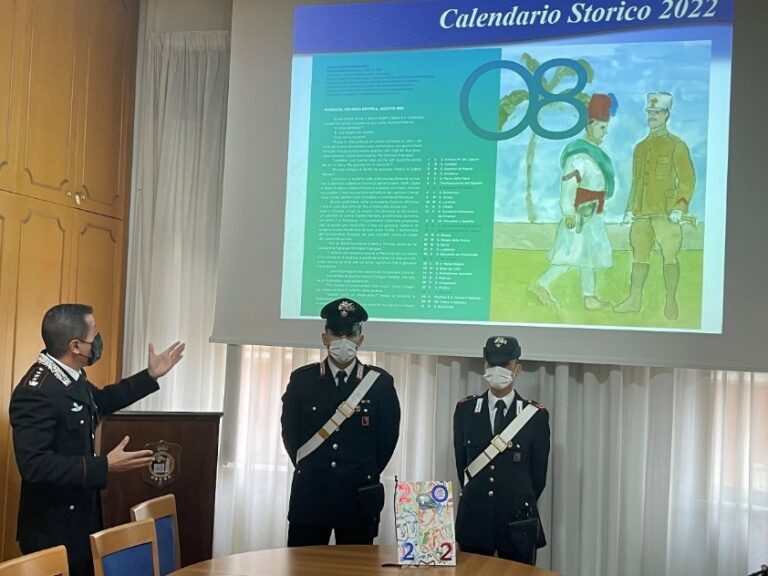 Carabinieri: presentato il calendario storico 2022 curato da maestro Chia e scrittore Lucarelli