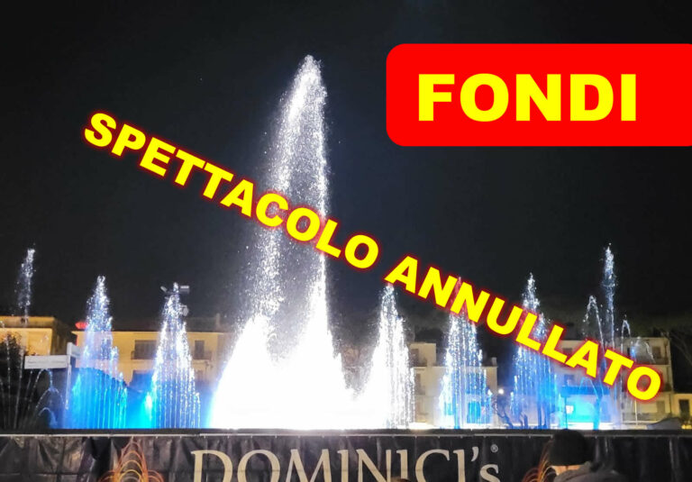 Fondi – Rinviate le fontane danzanti