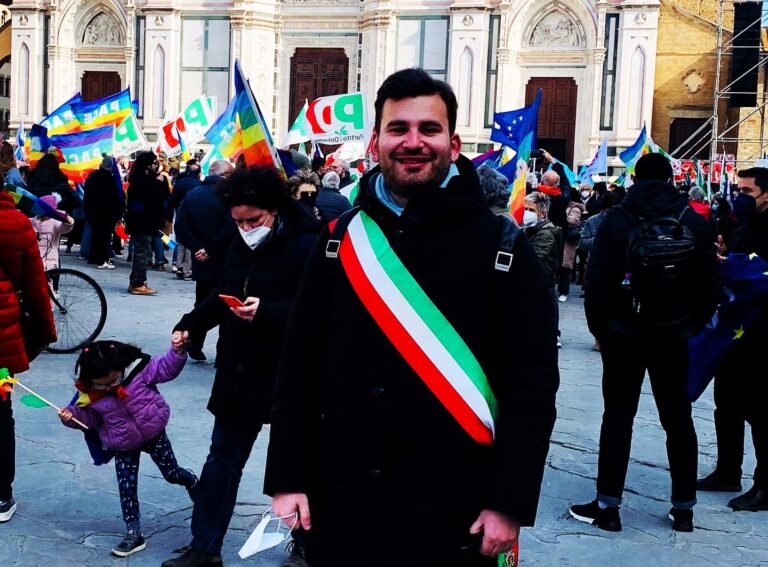 Minturno: Matteo Marcaccio rappresenta il Comune a Firenze alla manifestazione per l’Ucraina