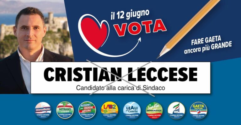 Gaeta: La coalizione di Cristian Leccese seguirà le elezioni con un point presso la Galleria Cavour
