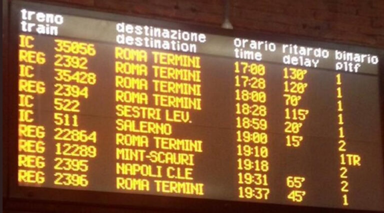 Lavori di manutenzione: i treni che non arriveranno né partiranno da Termini