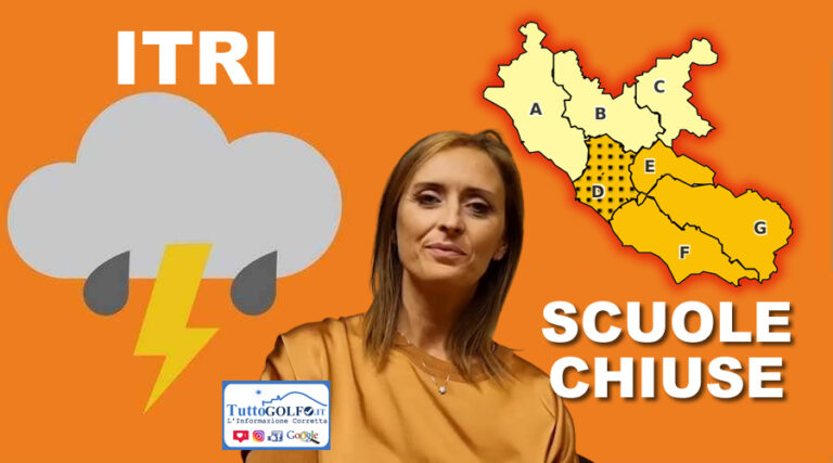 Itri, scuole chiuse per allerta meteo arancione