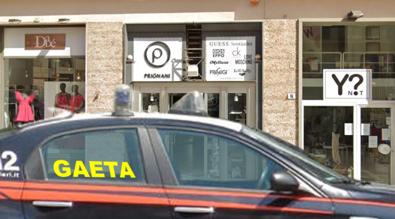 Gaeta, Furto in pieno centro. Vittima il negozio Prignani