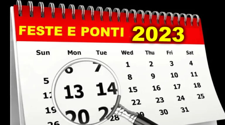 Ponti 2023: le festività da Calendario