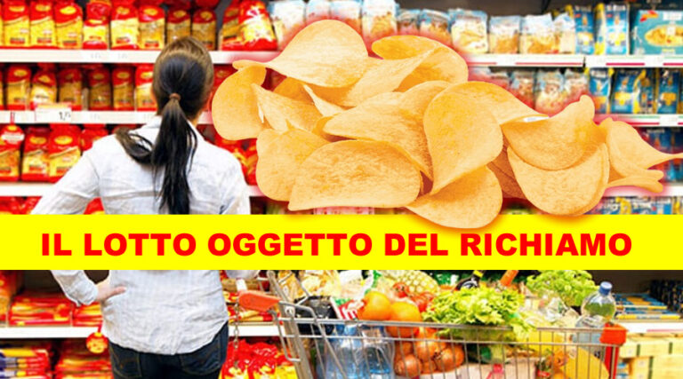 Elevati livelli di acrillamide in alcuni pacchi di Patatine. Richiamo alimentare dal Ministero della Salute