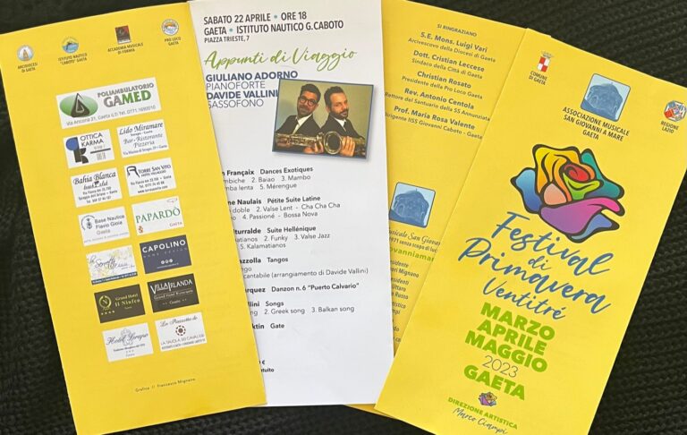 Festival di Primavera Ventitré. Associazione S.Giovanni a Mare. Gaeta.