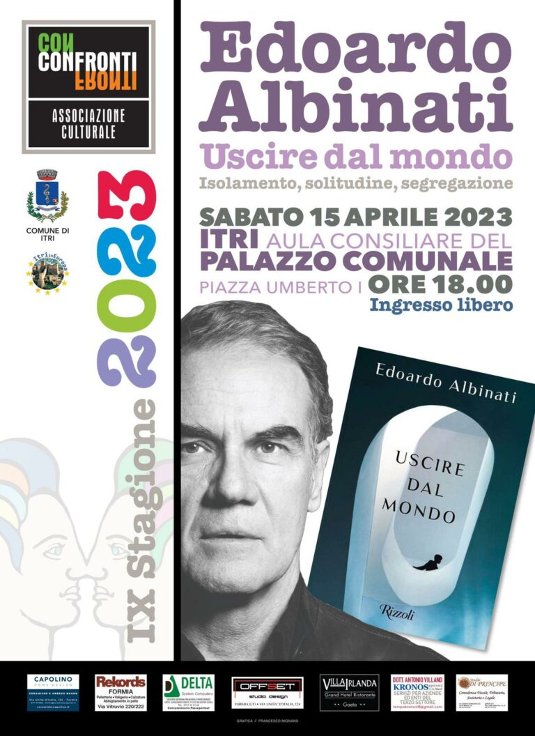 Associazione Confronti: “Uscire dal Mondo” di Edoardo Albinati.