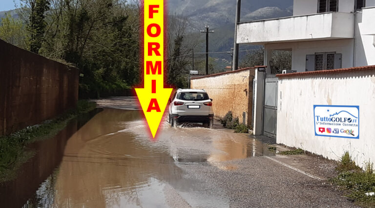 Formia, allagato un tratto di strada. Urge un intervento di manutenzione