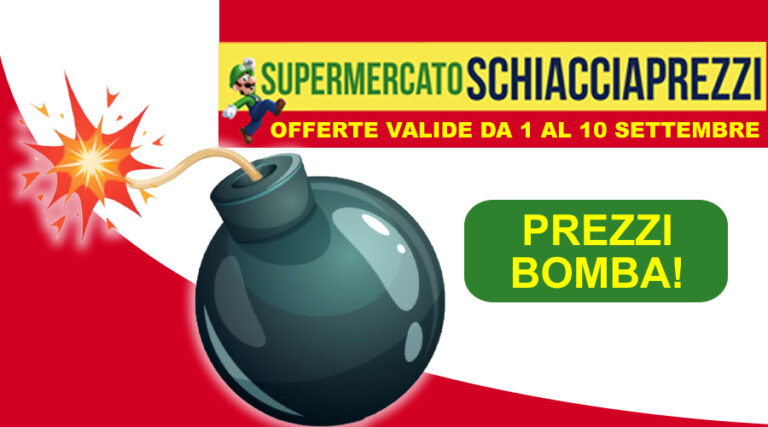 Schiacciaprezzi: “Prezzi bomba”. Tanti prodotti in offerta