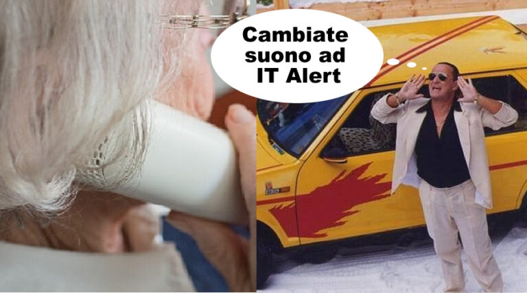 Enzo Salvi: Cambiate suono ad IT Alert. Mia suocera è stata 20 minuti al citofono a chiedere chi è ?