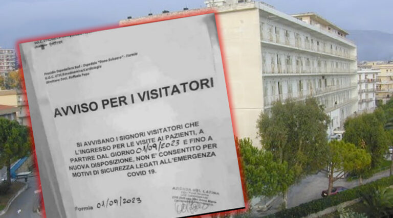 Ospedale di Formia: chiuso l’ingresso ai visitatori in un reparto. Il motivo è legato al covid-19