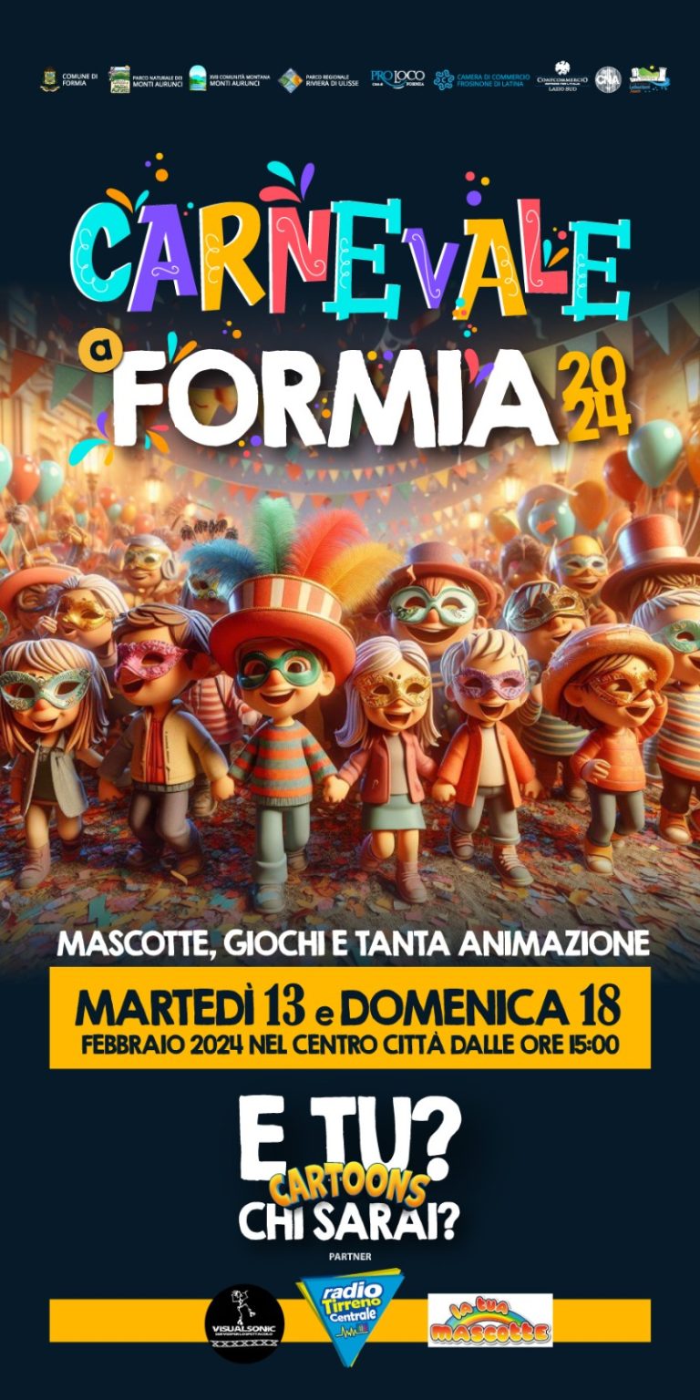 Carnevale. Pro Loco Città di Formia: tutti pronti per festeggiare il 13, martedì grasso e la domenica 18.