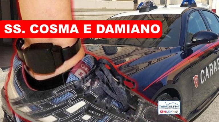 Applicato il braccialetto elettronico ad un 40enne di Santi Cosma e Damiano. La vicenda