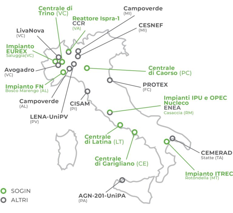 Quanti centri italiani producono o detengono rifiuti radioattivi?