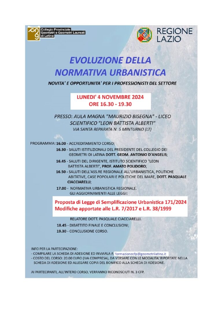 Evoluzione della normativa urbanistica