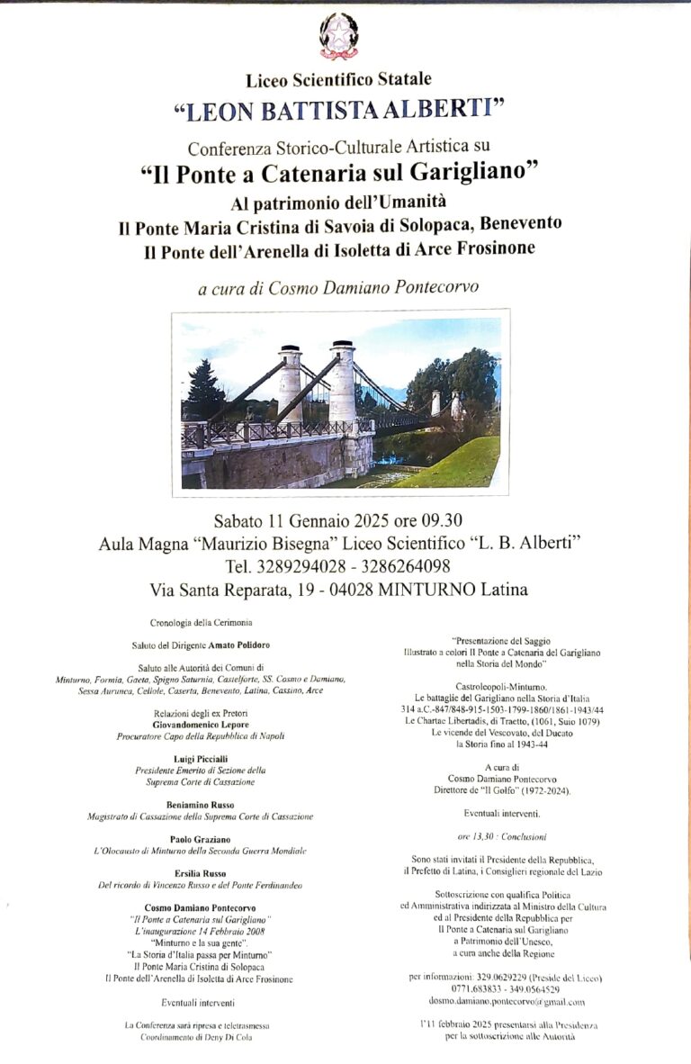 CONVEGNO : IL PONTE A CATENARIA SUL GARIGLIANO