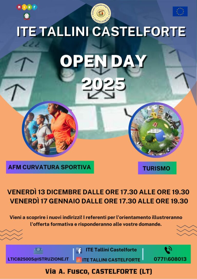 Open Day al Tallini di Castelforte. Molte le presenze