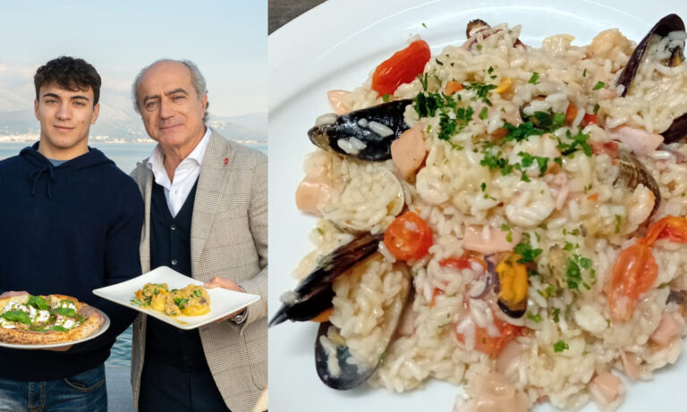 Il delizioso risotto alla pescatora con vongole, cannolicchi e gamberi