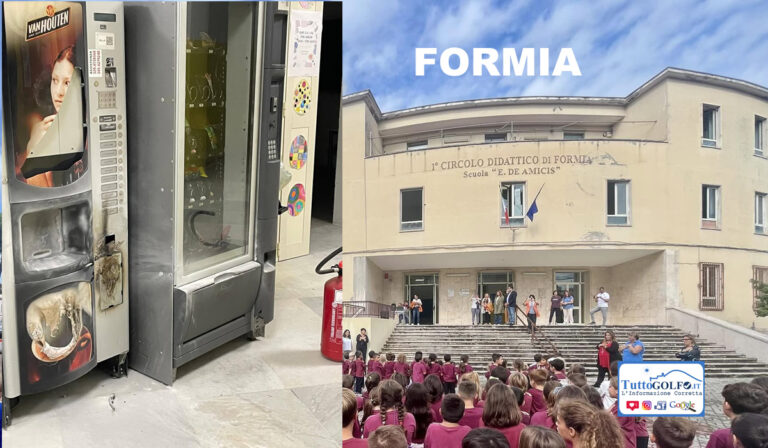 Formia, entra nella scuola De Amicis e incendia i distributori automatici