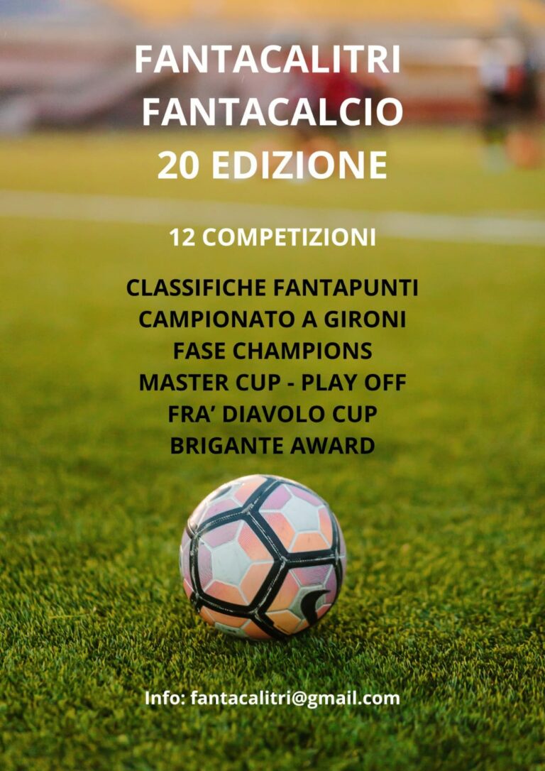 Fantacalitri 20°Edizione – Fantacalcio, 12 competizioni