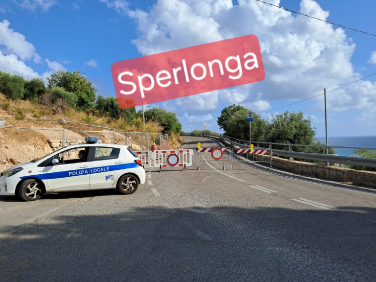 Chiusa la strada panoramica che collega Itri a Sperlonga