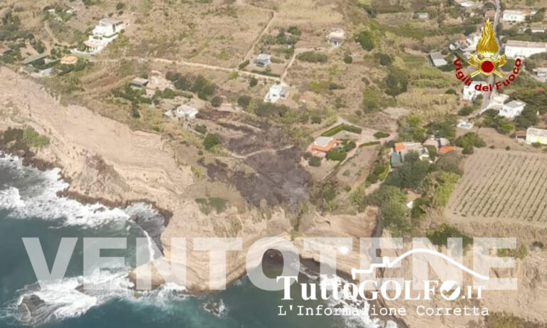 Incendio a Ventotene, intervengono i Vigili del Fuoco