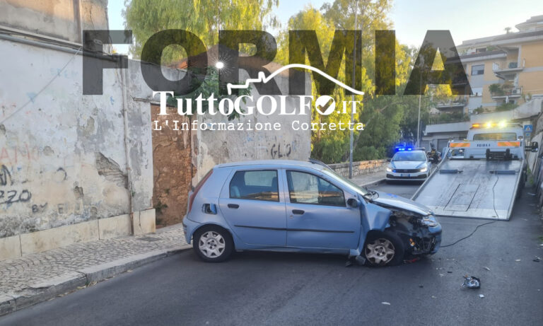 Formia, ennesimo incidente stradale: coinvolta una Fiat Punto in zona Castellone