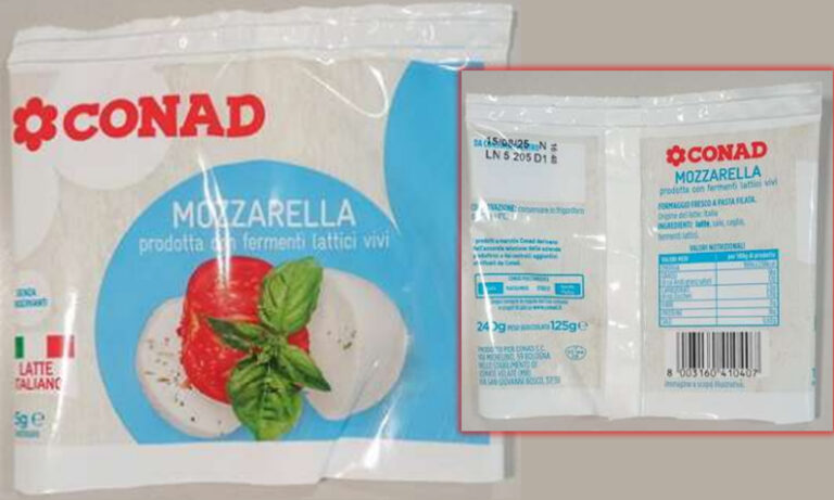 Richiamo Alimentare – Possibile presenza di corpi metallici nella mozzarella. Il lotto