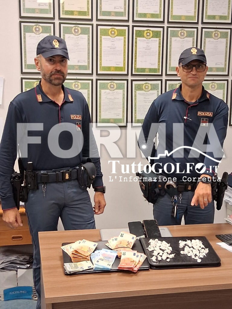 Arrestato a Formia un cittadino per spaccio di cocaina. Indagine, condotta dalla Squadra Anticrimine del Commissariato di Gaeta