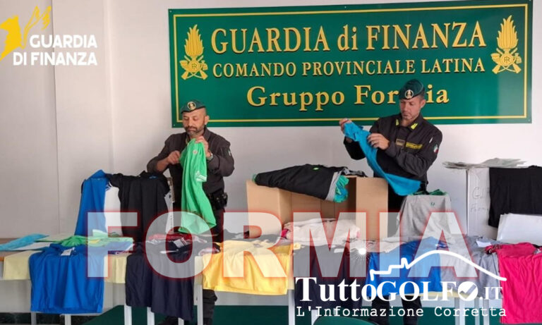 Sequestrati numerosi capi di abbigliamento falsi a Formia. Sono stati donati alla Caritas
