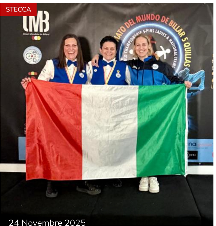 Daniela Romiti, oro mondiale biliardo stecca 5 birilli