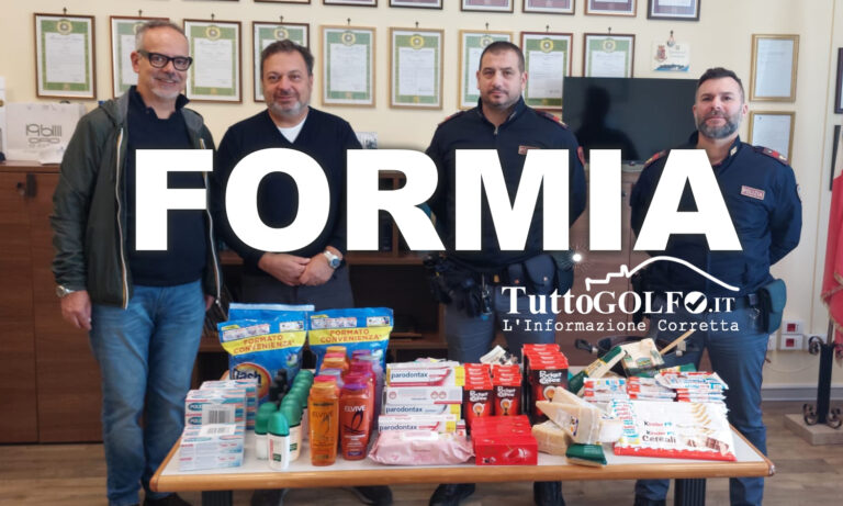 Formia – Generi alimentari sequestrati a Gaeta donati alla Fondazione “Don Cosimino Fronzuto”