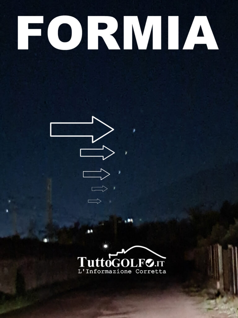 Formia – Strani punti luminosi nel cielo: la foto di un lettore incuriosisce la città