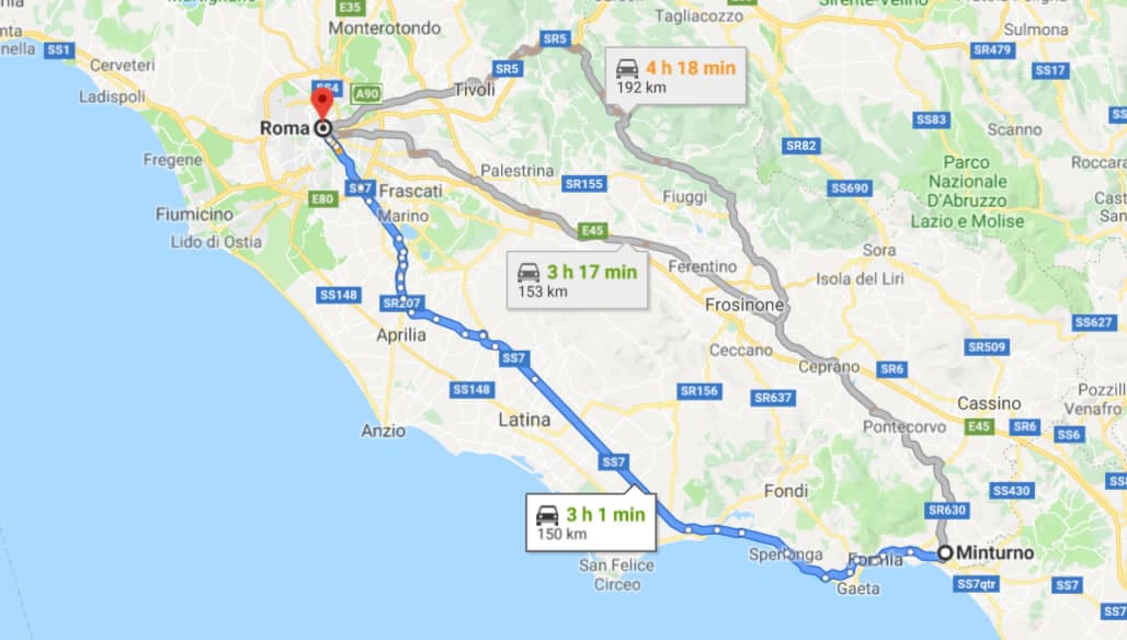 Golfo di Gaeta - Roma in auto?