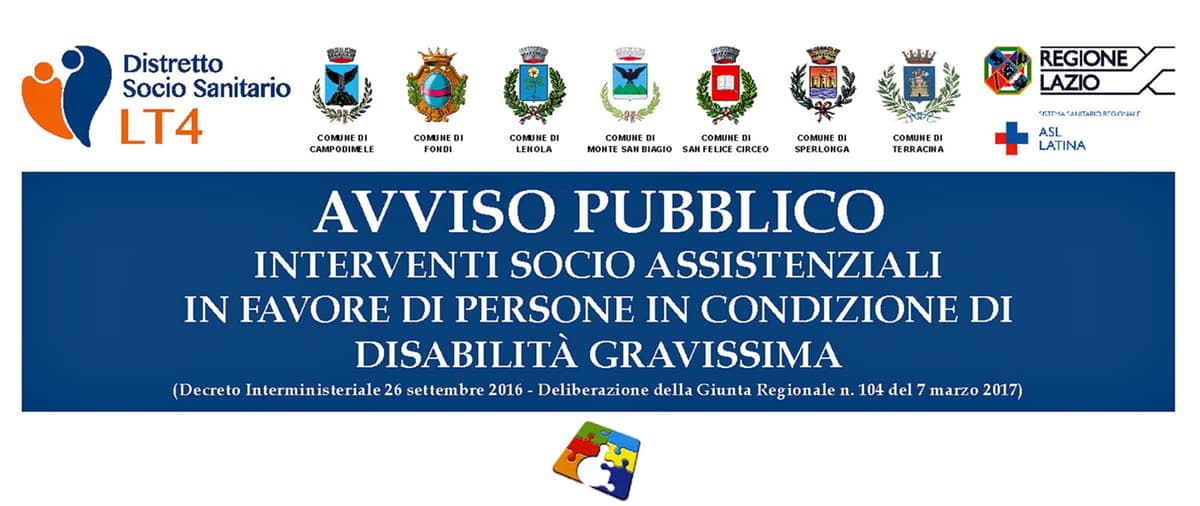 FONDI, CAMPODIMELE, LENOLA, MONTE SAN BIAGIO, SAN FELICE CIRCEO, SPERLONGA E TERRACINA: INTERVENTI ASSISTENZIALI