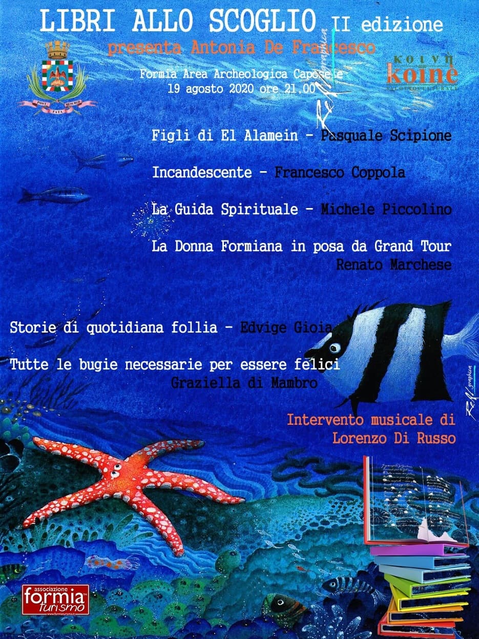 FORMIA: LIBRI ALLO SCOGLIO PRESSO AREA ARCHEOLOGICA CAPOSELE MERCOLEDI' 19 AGOSTO