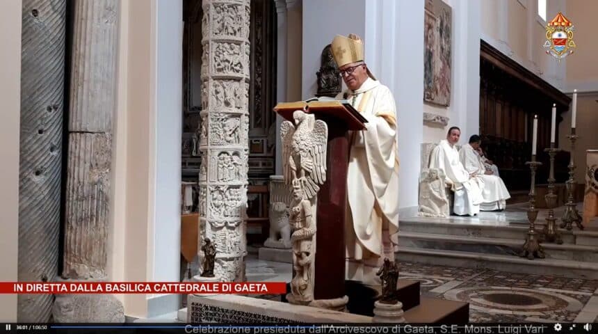 ARCIVESCOVO DI GAETA PRESENTE ANCHE CON I SUOI AUGURI TRA IL POPOLO DI DIO SMARRITO PER IL COVID-19