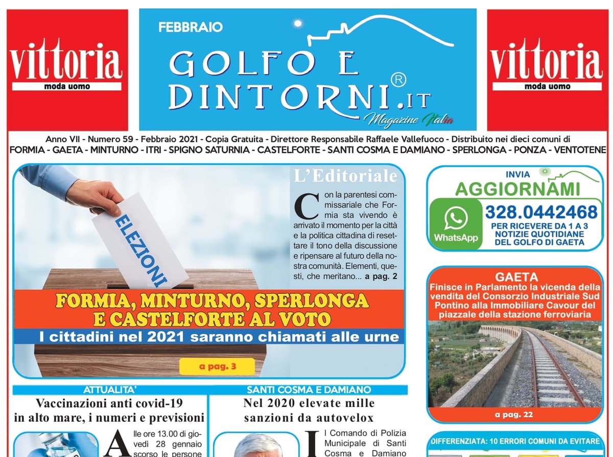 IN DISTRIBUZIONE IL MAGAZINE DEL MESE DI FEBBRAIO DI GOLFO E DINTORNI