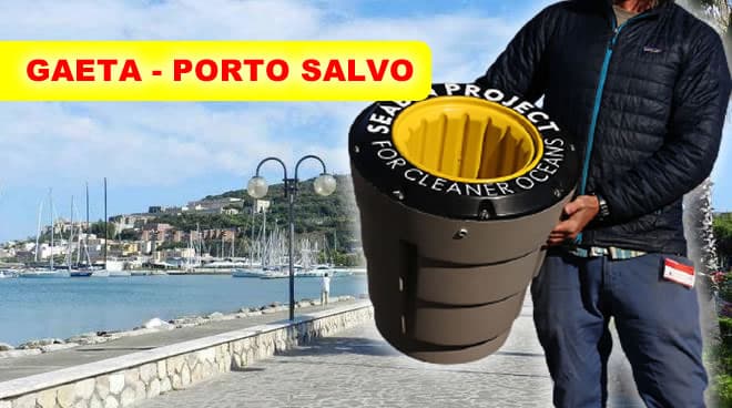 DARSENA PORTO SALVO DI GAETA, APPALTATA L'INSTALLAZIONE DI TRE "SEABIN PROJECT": PATTUMIERE GALLEGGIANTI CHE BONIFICHERANNO LO SPECCHIO ACQUEO