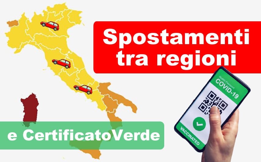 Spostamenti tra regioni, consentiti in zona gialla o bianca. Spunta il certificato verde