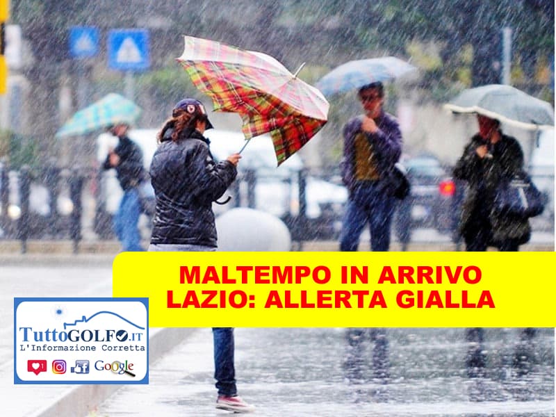 Maltempo in estensione dalle prime ore di domani. Allerta gialla sul Lazio, Campania ed altre regioni