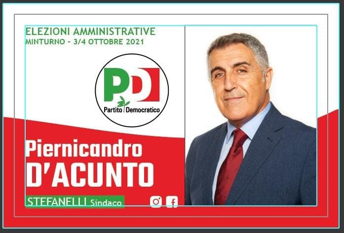 Minturno: l'assessore Piernicandro D'Acunto si ricandida con il PD dove milita sin dal 1993