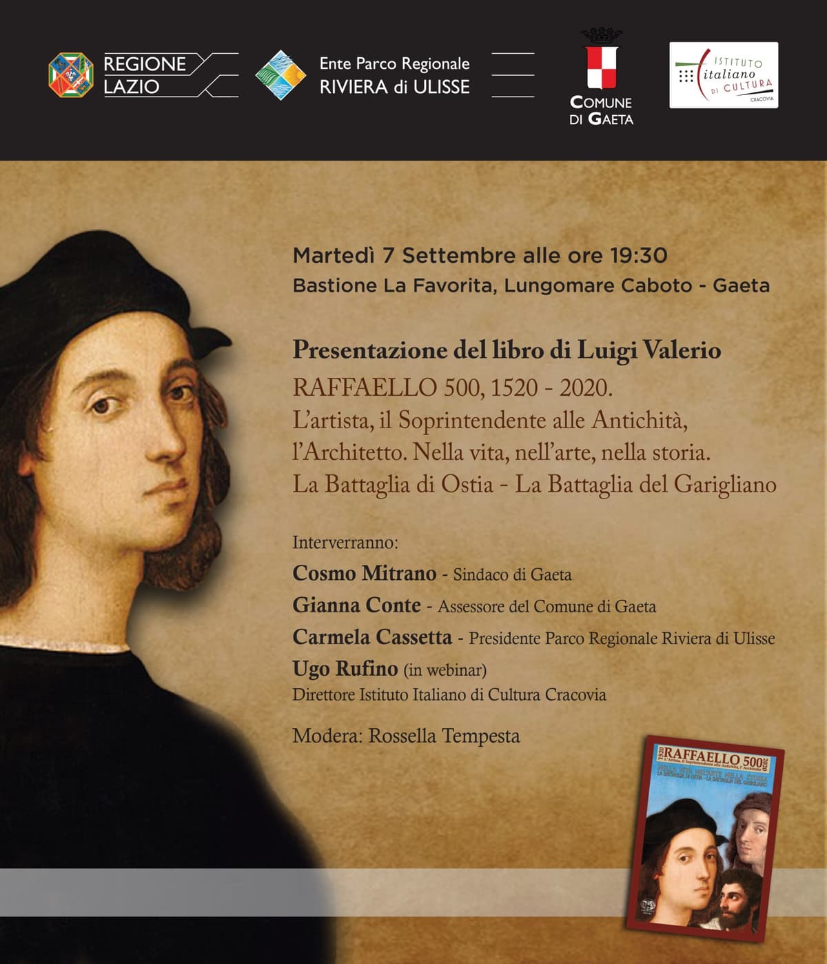 Gaeta: Presentazione del libro di Luigi Valerio "Raffaello 500, 1520 -2020"