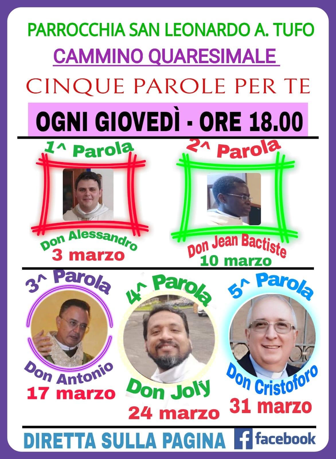 Tufo di Minturno: Cinque parole per te ogni giovedì con un sacerdote diverso